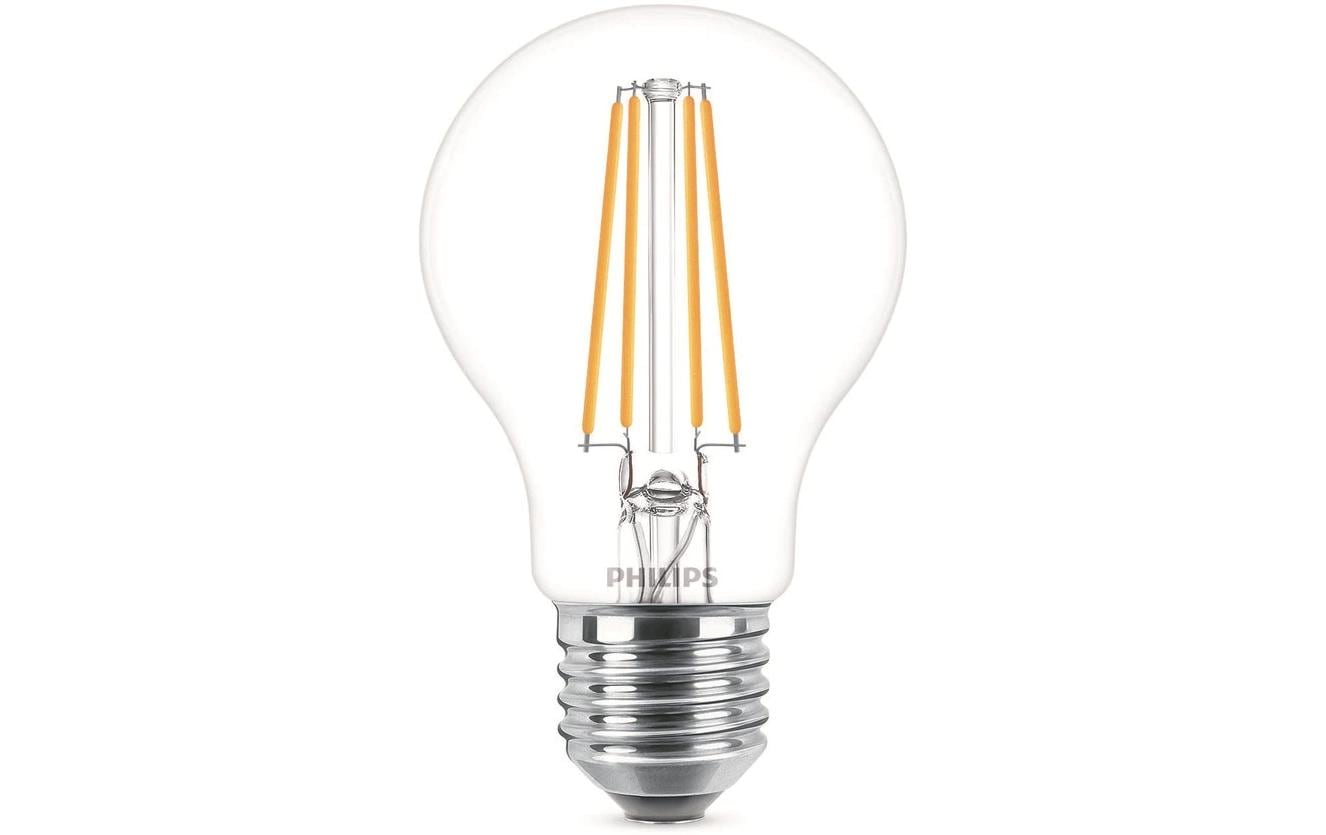 Philips by Signify Philips LED-Leuchtmittel E27 A-Form – Neutralweiss 4000 K, 850 lm, 7 W – IP20 – Transparent