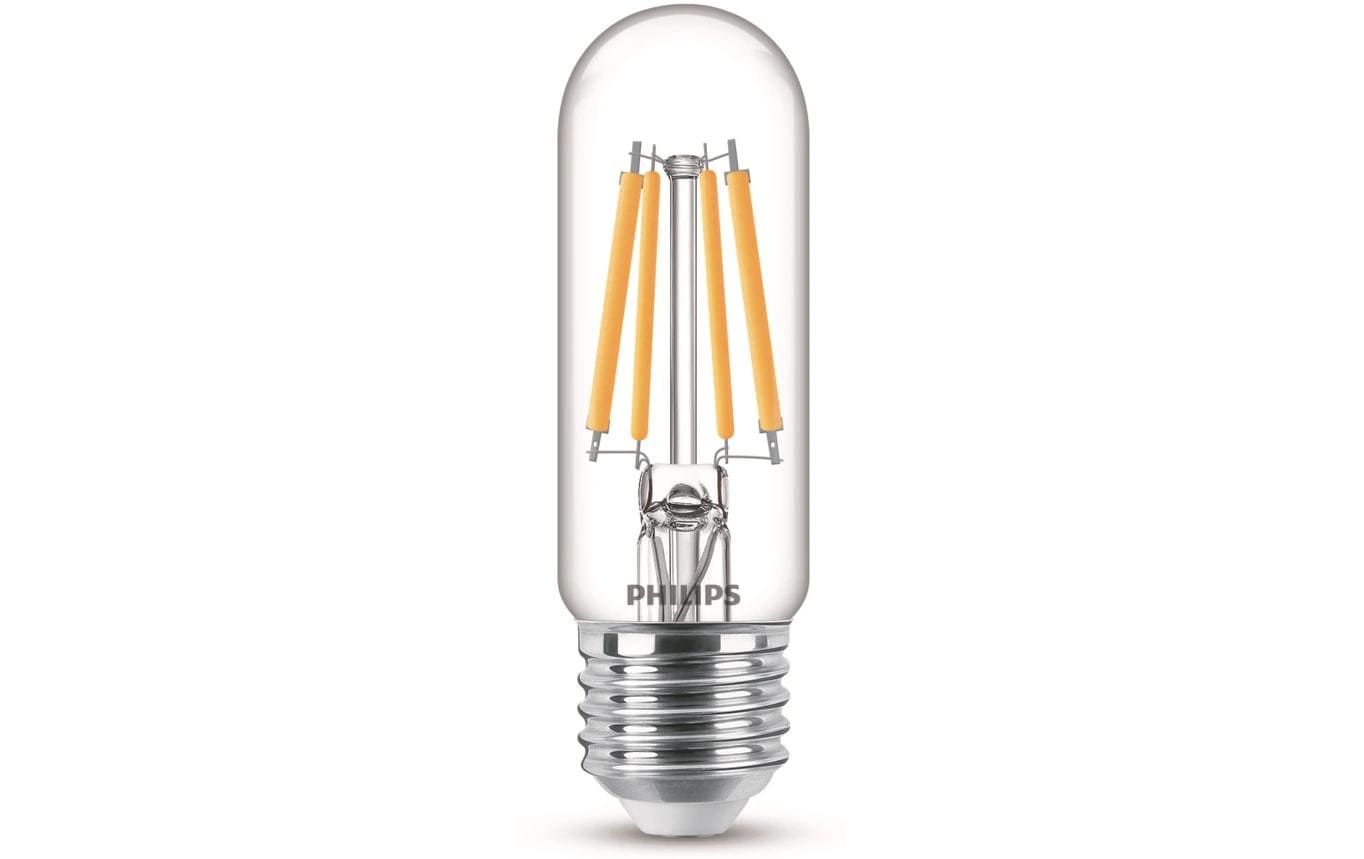Philips by Signify Philips LED-Leuchtmittel E27 T30 – Kaltweiss 4000 K, 806 lm, 6,5 W – 1 Stk., Transparent, Glas