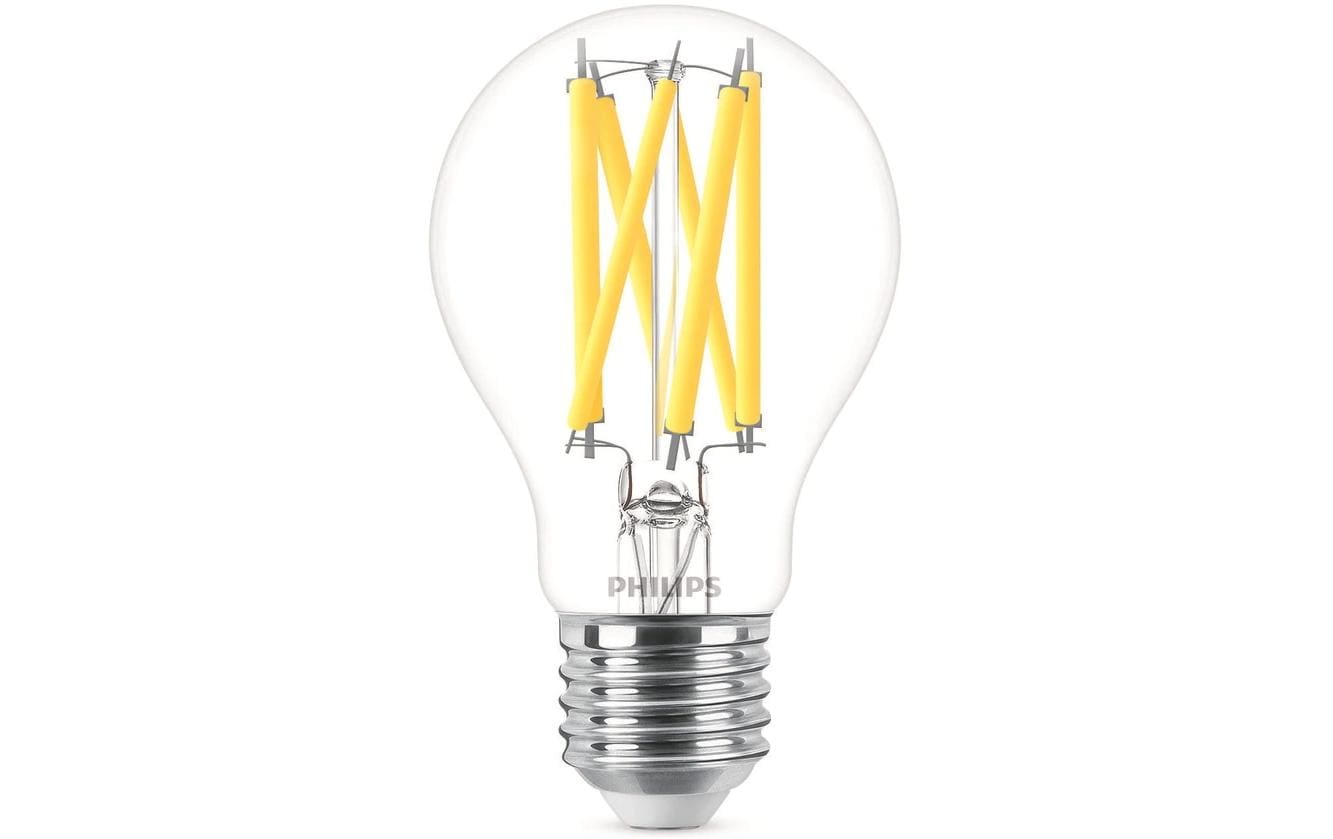 Philips by Signify Philips LED-Leuchtmittel E27 A-Form – Warmweiss 2200–2700 K, 1521 lm, 10,5 W, dimmbar – 1 Stk. – Klar