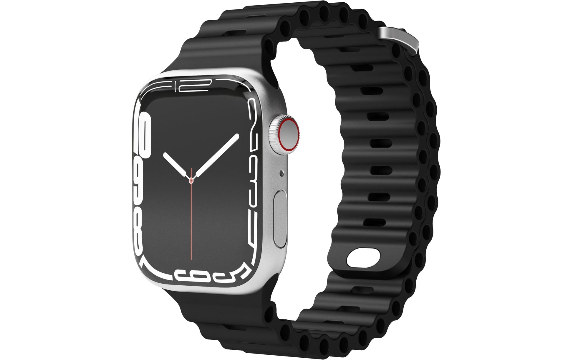 Vonmählen Wave Band – Armband – für Apple Watch (diverse Grössen), Schwarz, Elastomer (TPR)