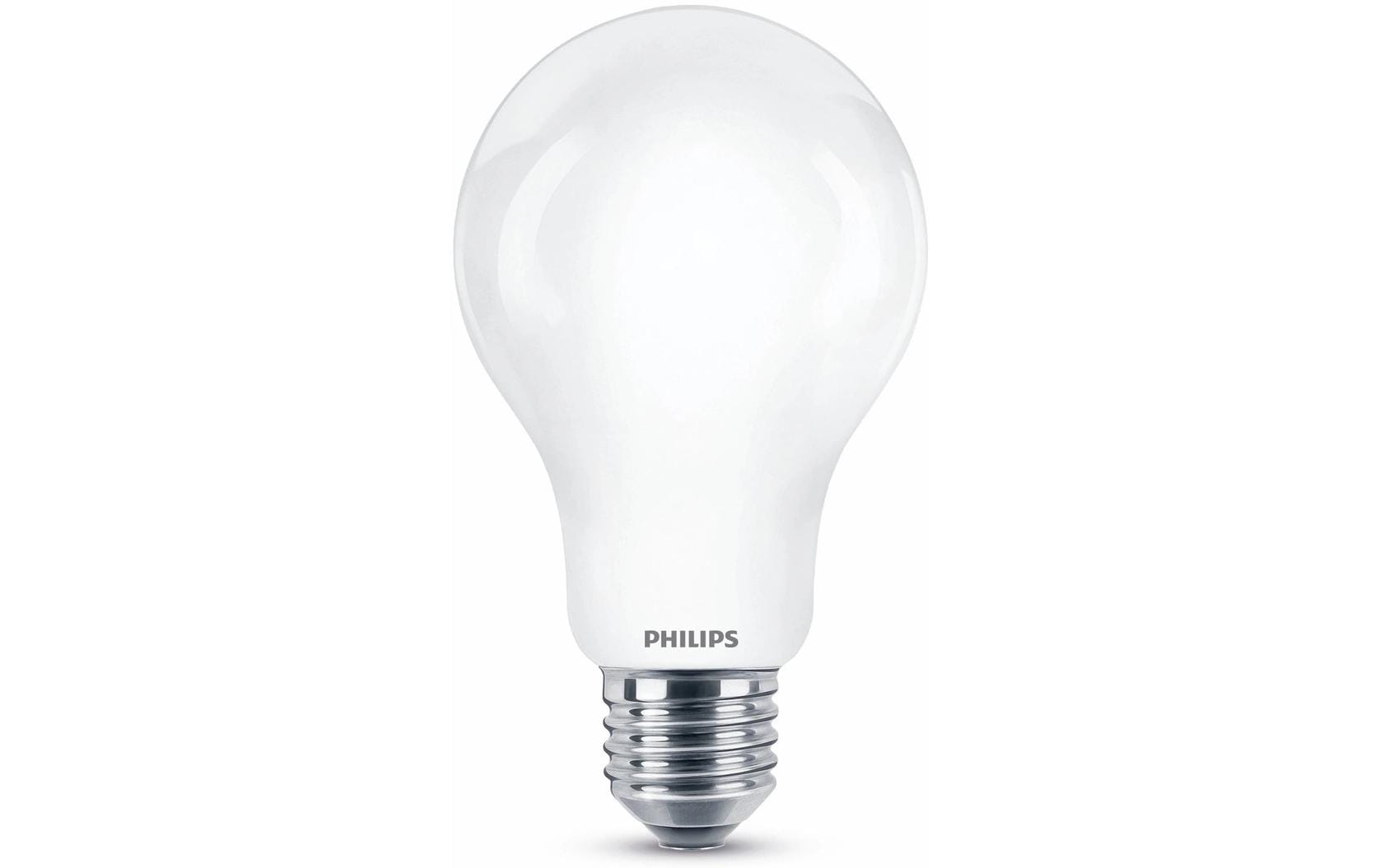 Philips by Signify Philips LED-Leuchtmittel E27 A-Form – Warmweiss 2700 K, 2452 lm, 17,5 W – 1 Stk. – Weiss, Glas
