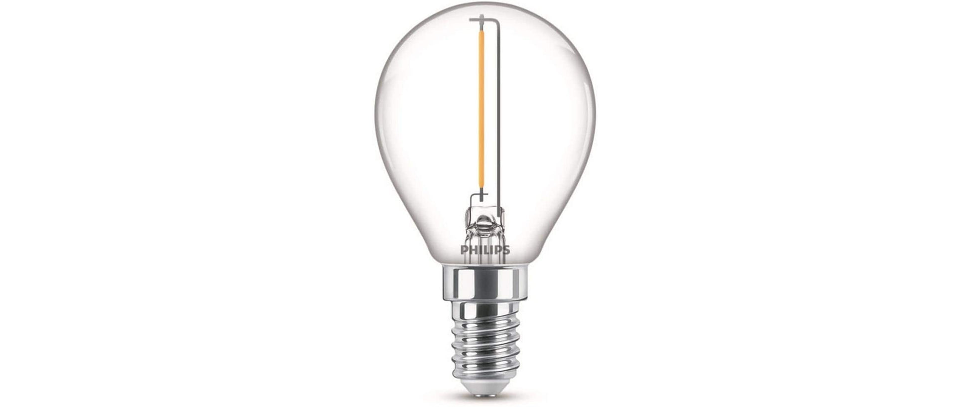 Philips by Signify Philips LED-Leuchtmittel E14 P45 – 136 lm, 1,4 W, Warmweiss 2700 K – IP20 – 1 Stk., Transparent, Glas