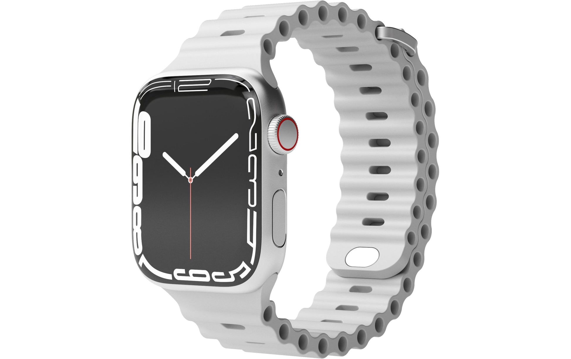 Vonmählen Wave Band 2 – Armband – für Apple Watch (diverse Grössen), Hellgrau, Elastomer (TPR)