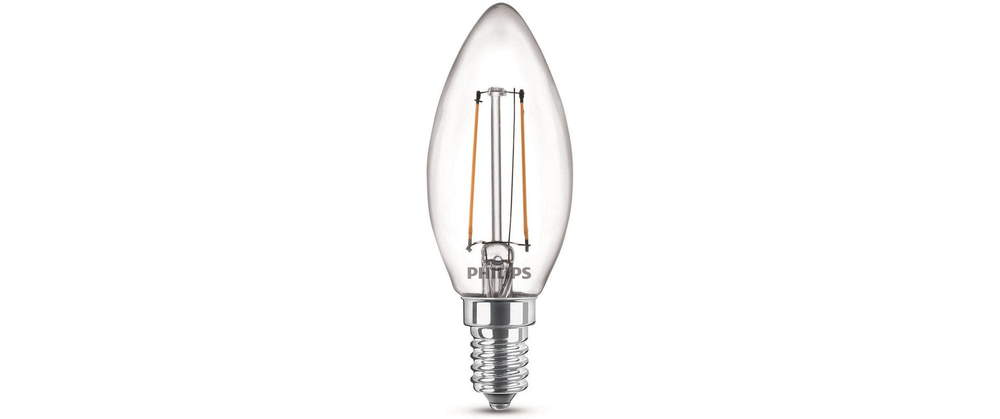 Philips by Signify Philips LED-Leuchtmittel E14 B35 – Warmweiss 2700 K, 250 lm, 2 W – 2 Stk., Transparent/Glas