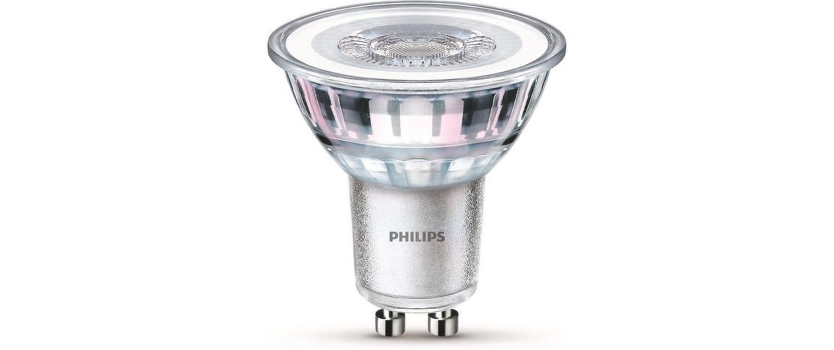 Philips by Signify Philips LED-Leuchtmittel GU10 Reflektor – 390 lm, 4,6 W, Neutralweiss 4000 K, 36° – 1 Stk. – Silber/Glas