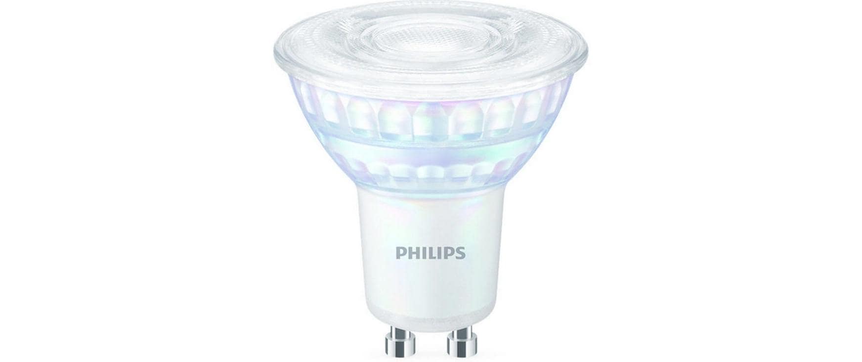 Philips by Signify Philips LED-Leuchtmittel GU10 Reflektor – 230 lm, 2,6 W, Warmweiss 2200–2700 K, 36° – Klar – 1 Stk.