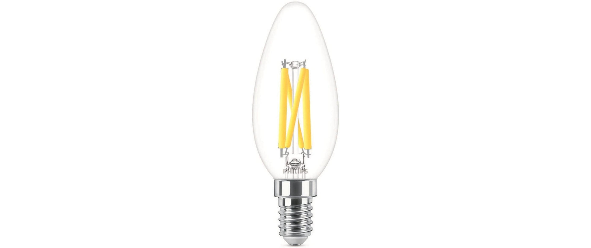 Philips by Signify Philips LED-Leuchtmittel E14 B35 – Warmweiss 2200–2700 K, 806 lm, 5,9 W – 1 Stk., Transparent