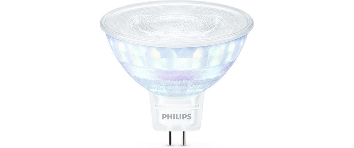 Philips by Signify Philips LED-Reflektor MR16 GU5.3 – 621 lm, 7 W, Warmweiss 2200–2700 K, 36°, dimmbar – 1 Stk., Glas