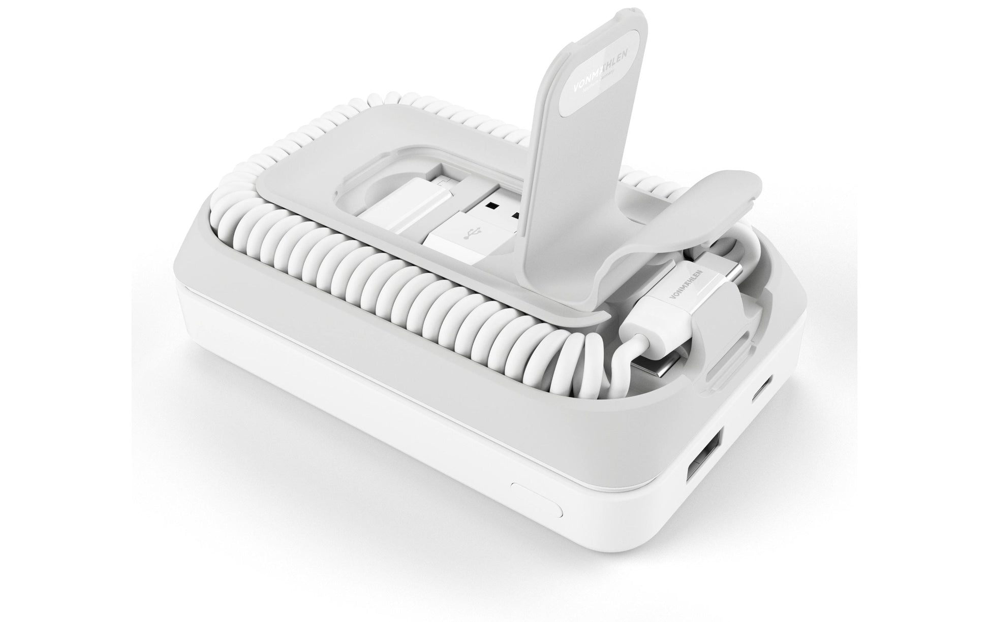 Vonmählen MagSafe Powerbank 10000 mAh, PD 20 W, 1× USB-C, 1× USB-A, für iPhone (MagSafe), Weiss