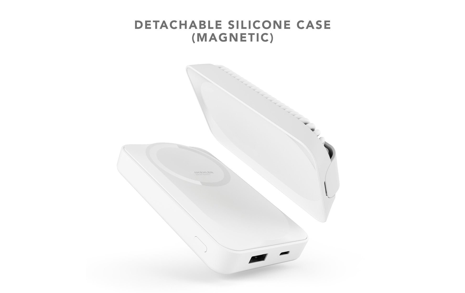Vonmählen MagSafe Powerbank 10000 mAh, PD 20 W, 1× USB-C, 1× USB-A, für iPhone (MagSafe), Weiss