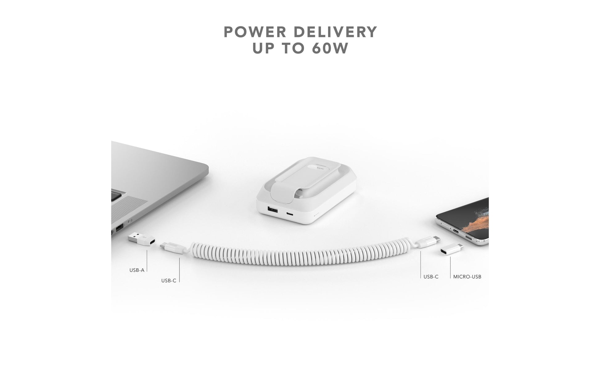 Vonmählen MagSafe Powerbank 10000 mAh, PD 20 W, 1× USB-C, 1× USB-A, für iPhone (MagSafe), Weiss