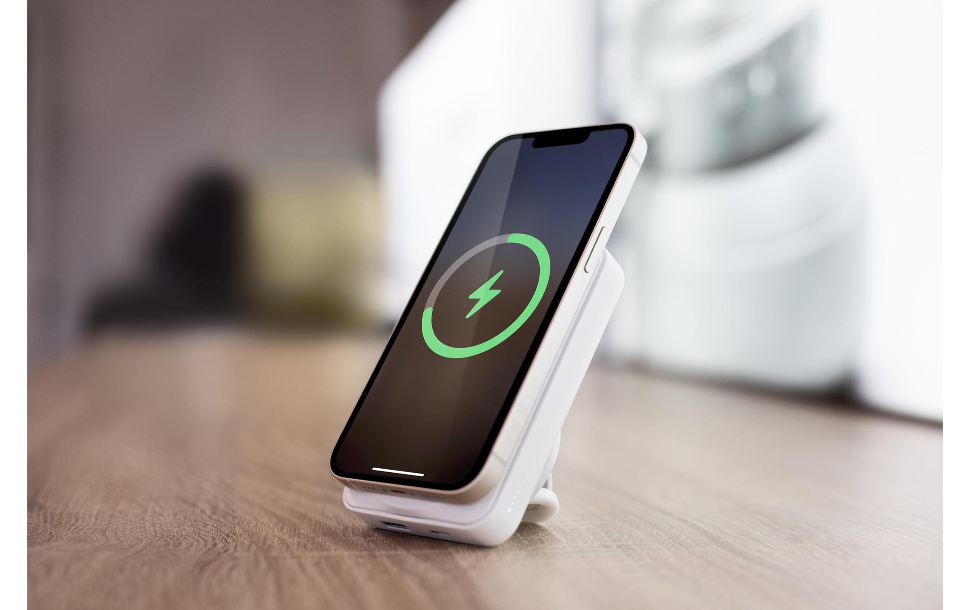 Vonmählen MagSafe Powerbank 10000 mAh, PD 20 W, 1× USB-C, 1× USB-A, für iPhone (MagSafe), Weiss