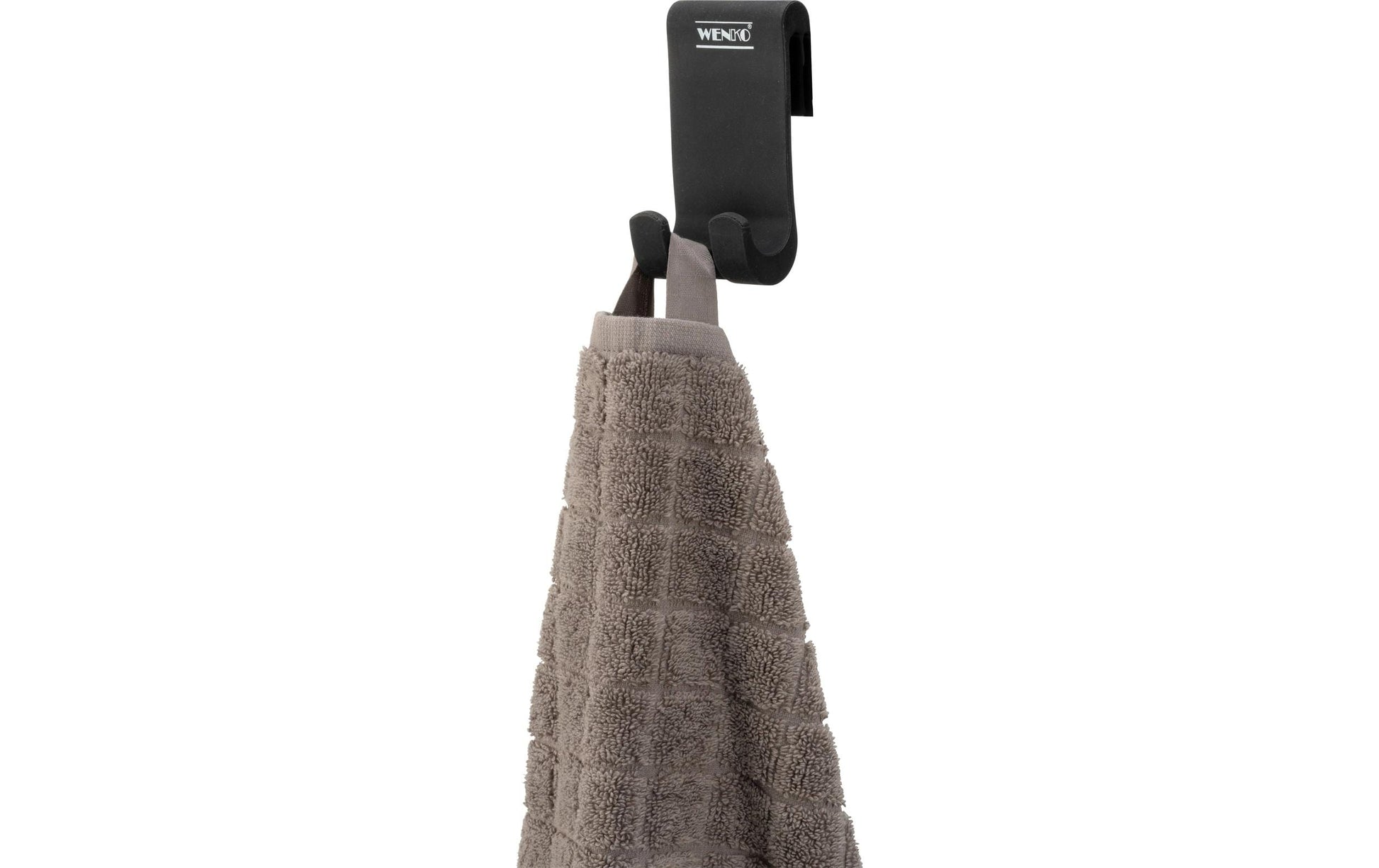 WENKO Haken Verna Uno – Silikon, 5×4,5×9,5 cm, Schwarz