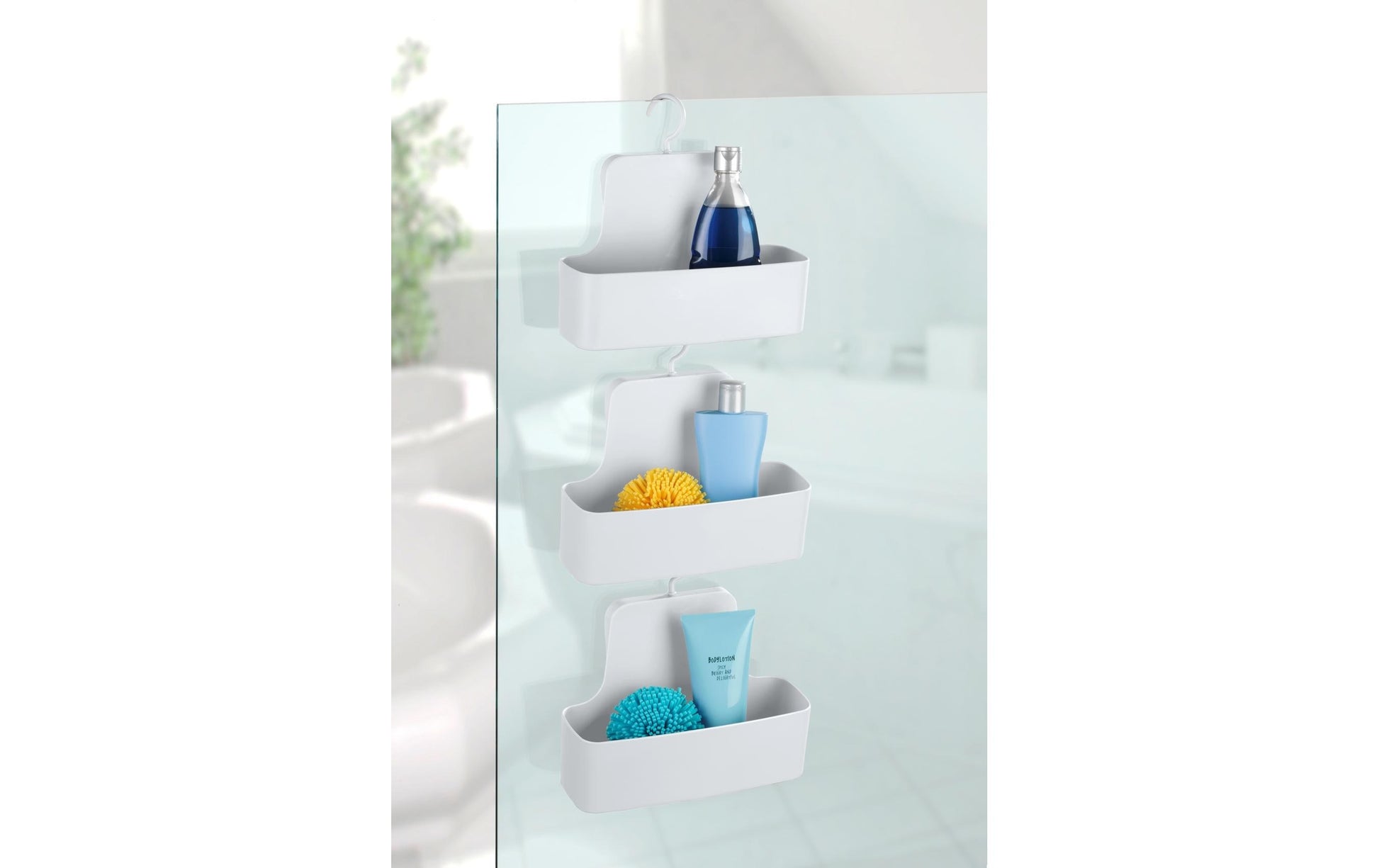 WENKO Seifenhalter (Wand) Barcelona – Polyurethan/Polyvinylchlorid (PVC), Haken, 26×9×24 cm, Weiss
