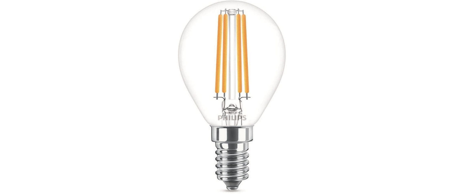 Philips by Signify Philips LED-Leuchtmittel E14 P45 – Warmweiss 2700 K, 806 lm, 6,5 W – IP20 – 1 Stk. – Transparent