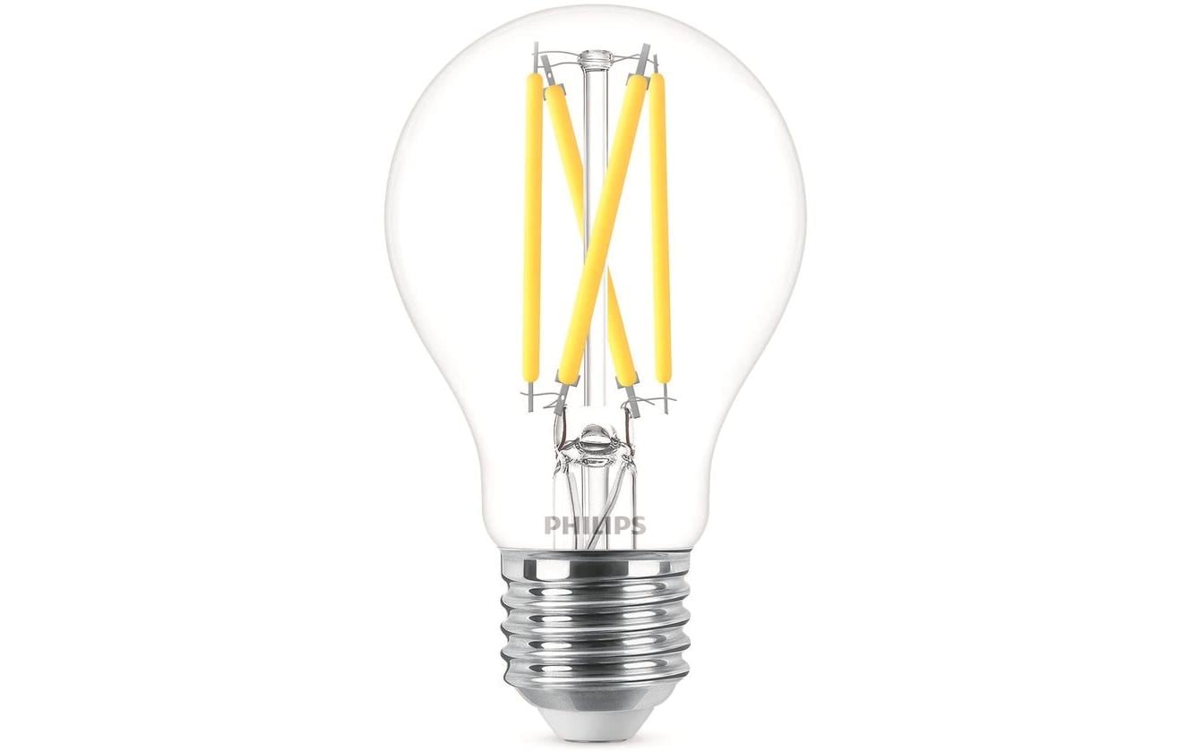 Philips by Signify Philips LED-Leuchtmittel E27 A60 – Warmweiss 2200–2700 K, 806 lm, 5,9 W, dimmbar – Transparent – 1 Stk.