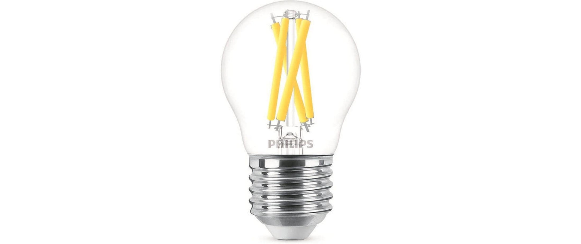 Philips by Signify Philips LED-Leuchtmittel E27 P45 – 806 lm, 5,9 W, Warmweiss 2200–2700 K, dimmbar – 1 Stk., Transparent, Glas