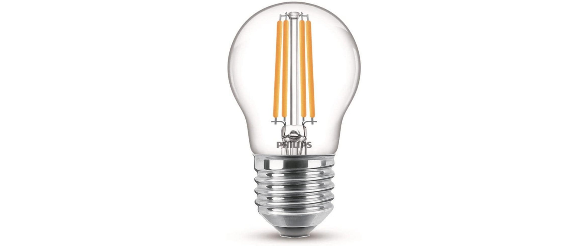 Philips by Signify Philips LED-Leuchtmittel E27 P45 – Warmweiss 2700 K, 806 lm, 6,5 W – IP20 – 1 Stk. – Transparent, Glas