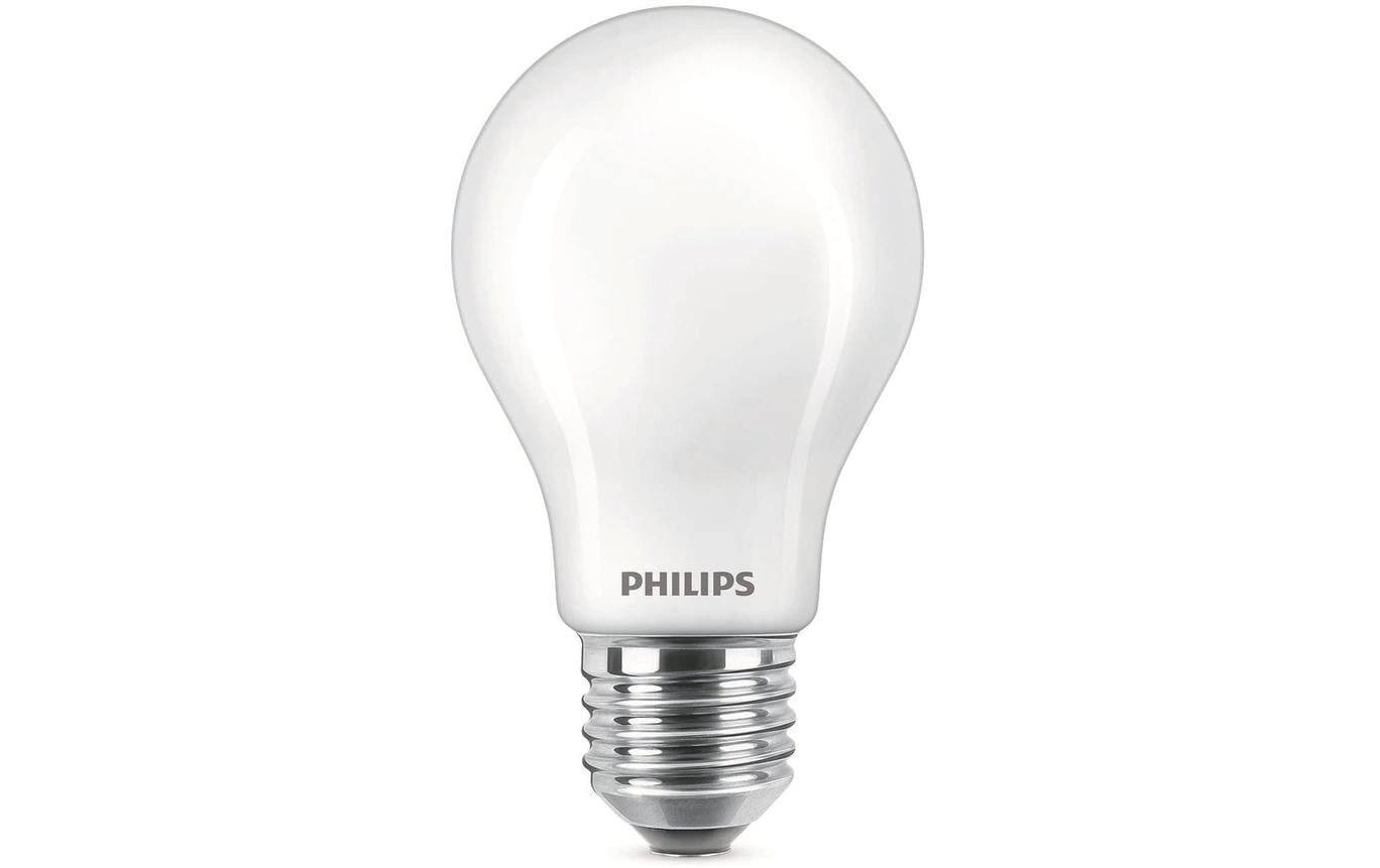 Philips by Signify Philips LED-Leuchtmittel E27 A-Form – Warmweiss 2700 K, 806 lm, 7 W – 3 Stk. – Weiss, Glas