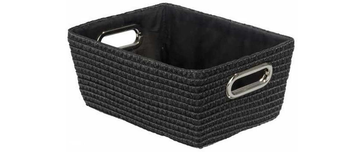 Wenko Aufbewahrungsbox (Bad) – Polypropylen (PP), 28×12×19,5 cm, Schwarz/Chrom