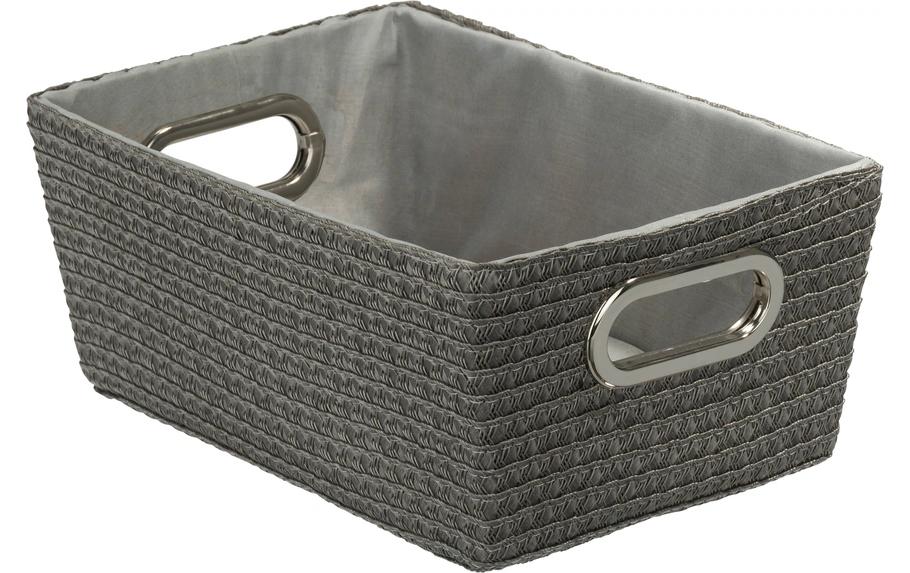 WENKO Aufbewahrungsbox – Kunststoff (Polyurethan/Polyvinylchlorid), 28×19,5×12 cm, Grau