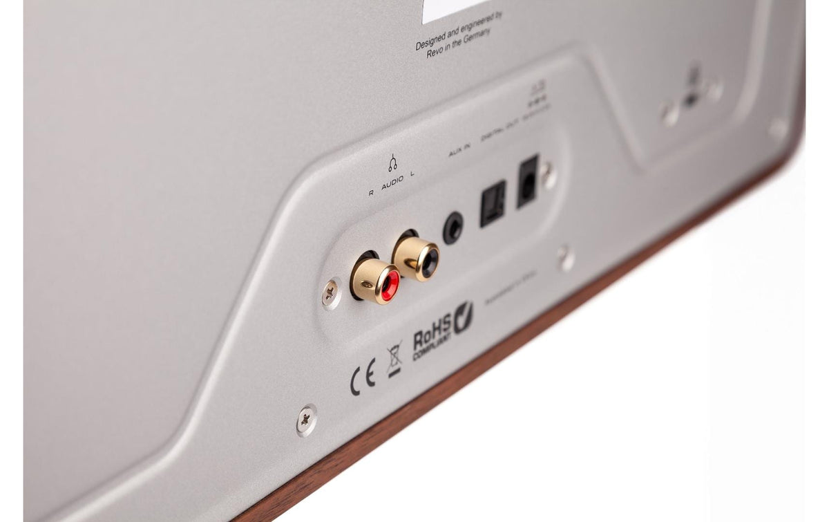 Revo Technologies Revo SuperConnect Stereo – Internetradio, DAB+/UKW, Bluetooth, WLAN – Walnuss/Silber