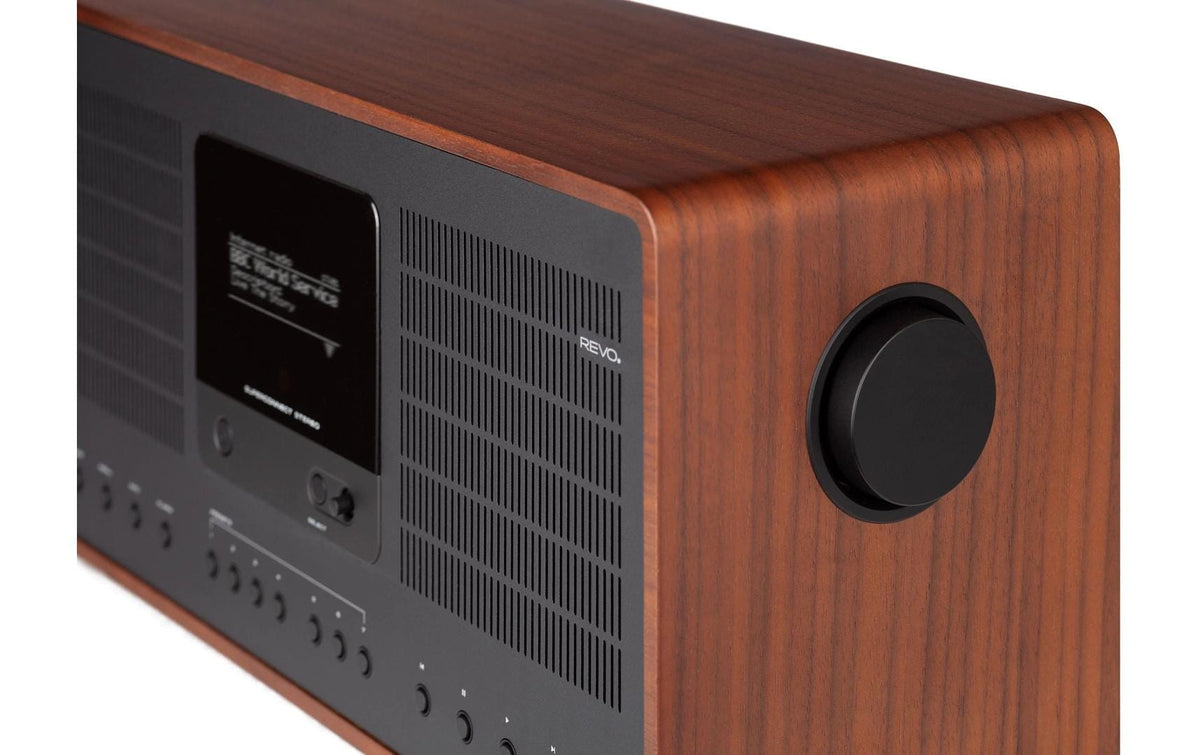 Revo Technologies SuperConnect Stereo – Stereo-Vollverstärker, 30 W, 3,5 mm/Cinch/Toslink – Schwarz