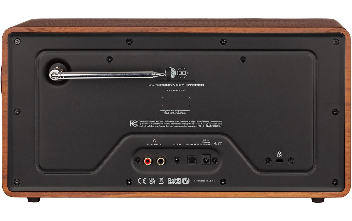 Revo Technologies SuperConnect Stereo – Stereo-Vollverstärker, 30 W, 3,5 mm/Cinch/Toslink – Schwarz