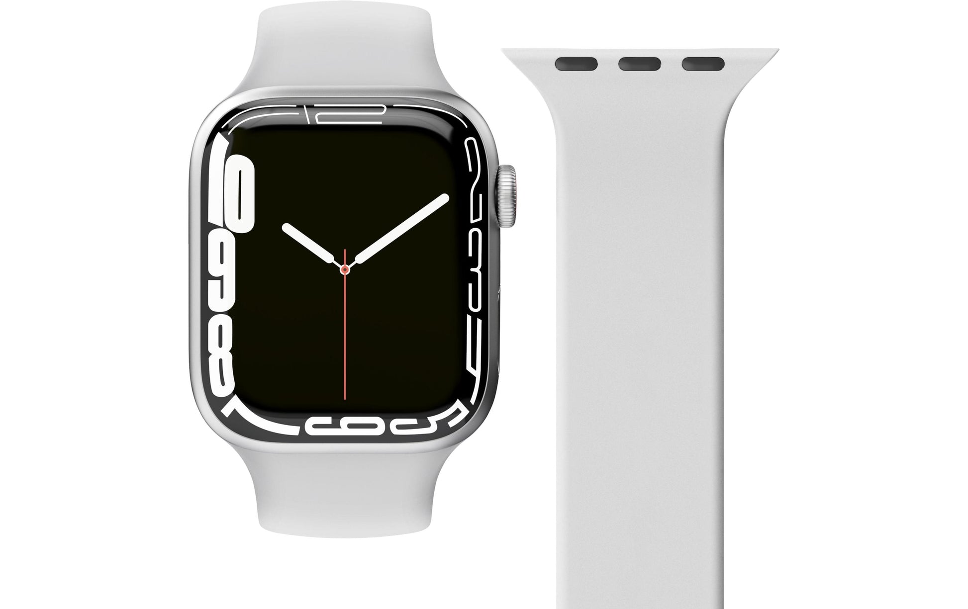 Vonmählen Solo Loop 1 – Armband – für Apple Watch 40/41/42 mm, Hellgrau, Grösse L, Silikon