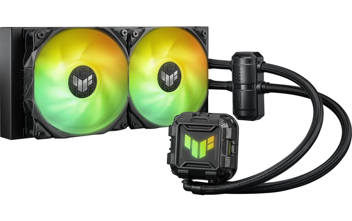 ASUS TUF Gaming LC II 240 ARGB – Flüssigkeitskühler – 240 mm, 2×120 mm Lüfter, 800–2000 U/min, Schwarz