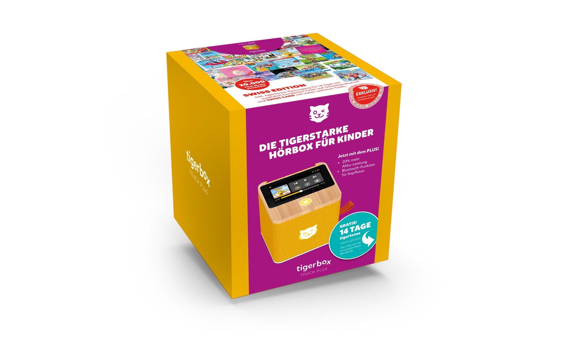 Tigermedia Tigerbox TOUCH PLUS – Hi-Res-Player, Schweizerdeutsch, Offline-Nutzung – Gelb
