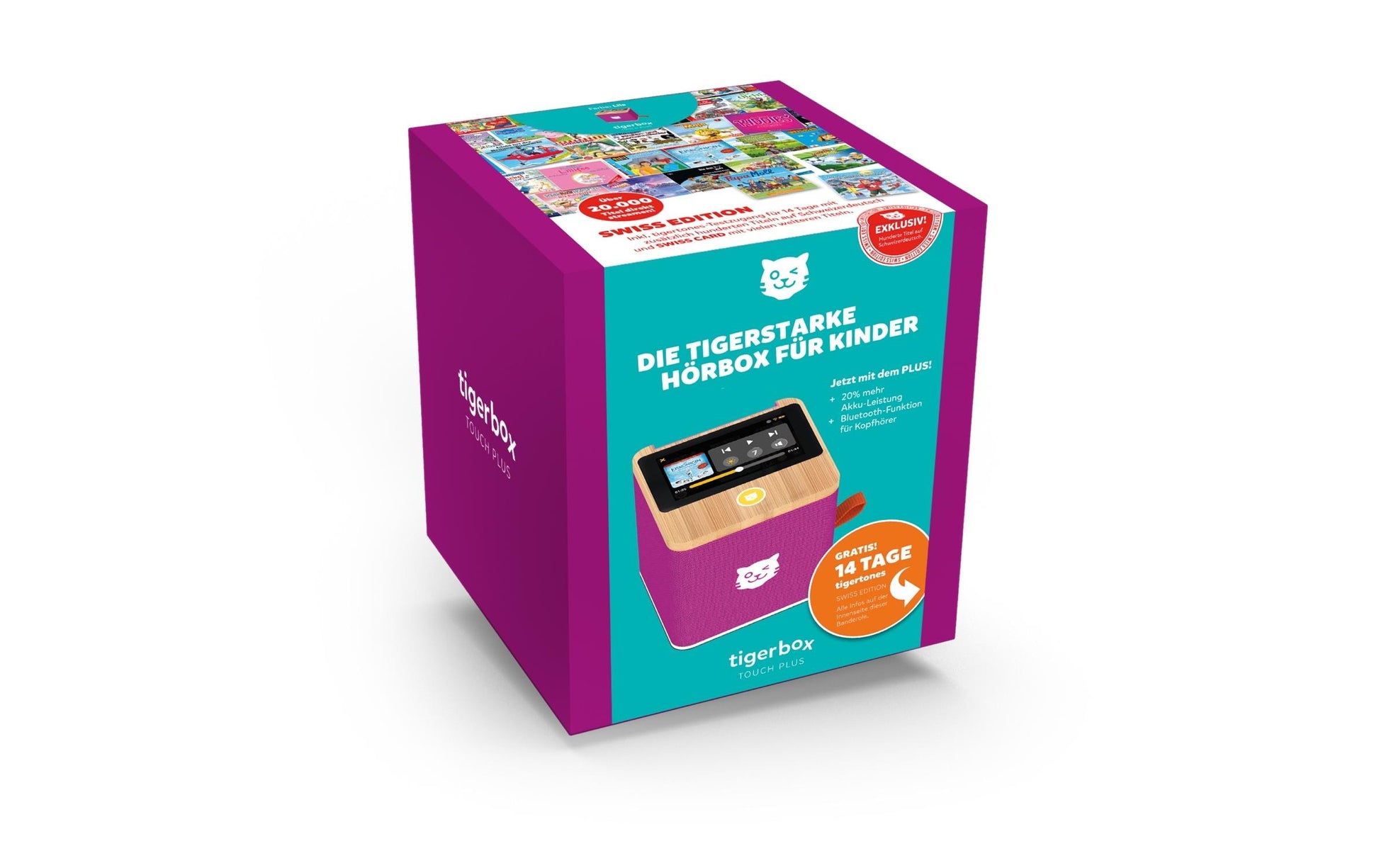 Tigermedia TOUCH PLUS – Abspielgerät für Kleinkinder, Swiss-Edition, Offline-Nutzung, ab 4 Jahren – Violett
