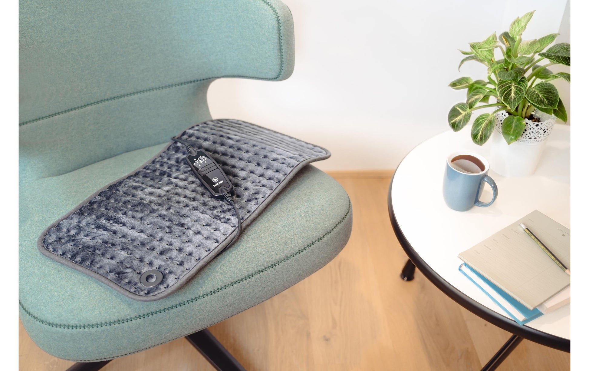 Beurer Heizkissen XXL Cosy Green Planet – 6 Betriebsstufen, 100 W – Grau – OEKO-TEX STANDARD 100
