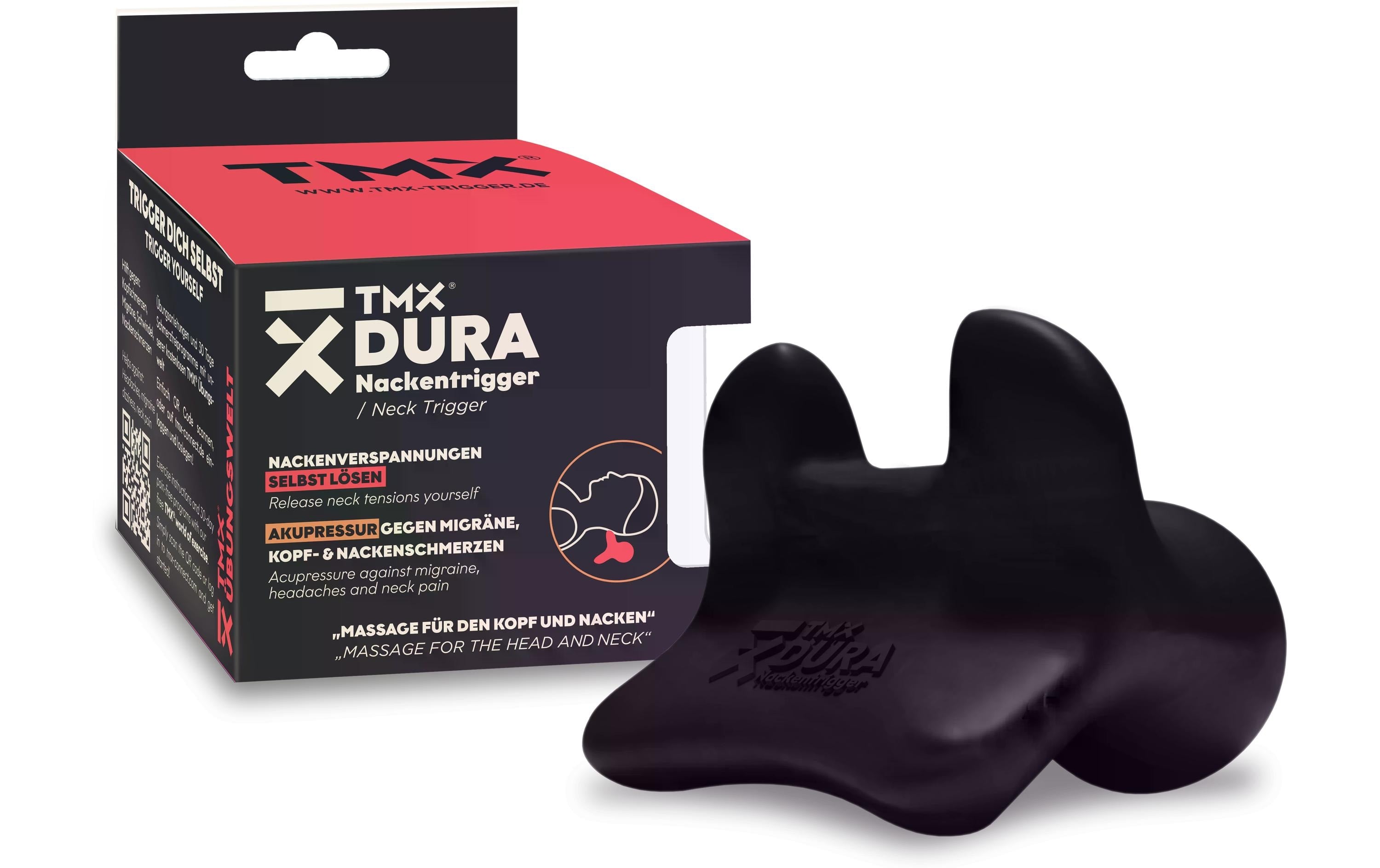 Tmx Nacken-Massagegerät – 9 × 8 × 7 cm, 200 g – schwarz, mittlerer Härtegrad