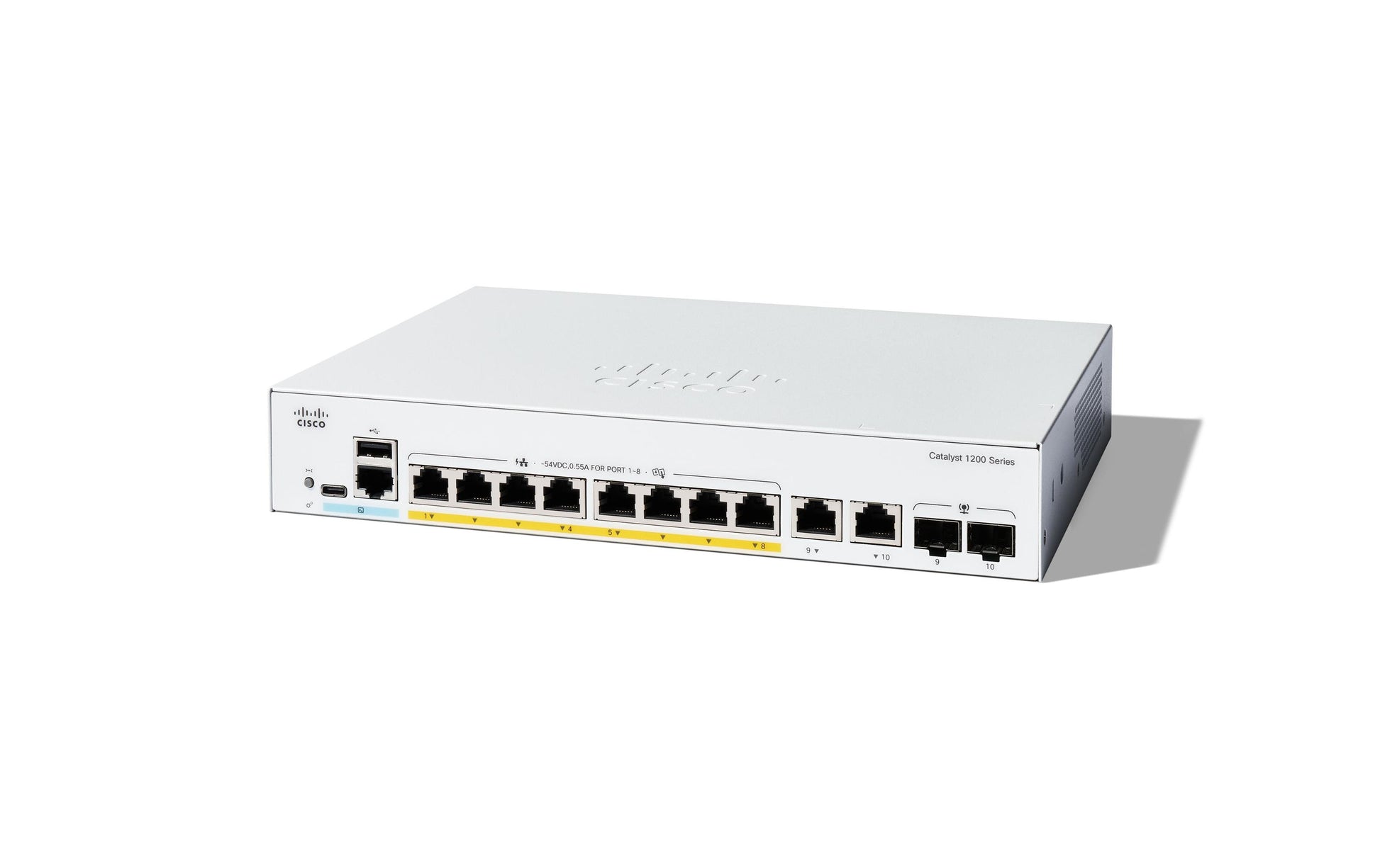 Cisco C1200-8FP-2G – Managed Switch – 8×GbE, 2×SFP, L2/L3, PoE