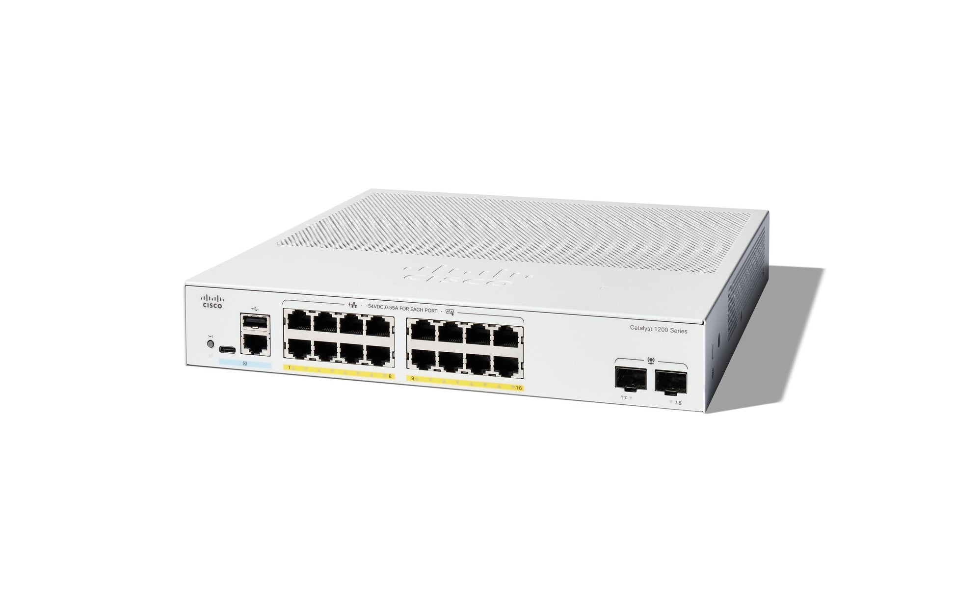 Cisco Catalyst 1200 C1200-16T-2G – Verwalteter L2/L3 Switch – 16× 1G, 2× SFP