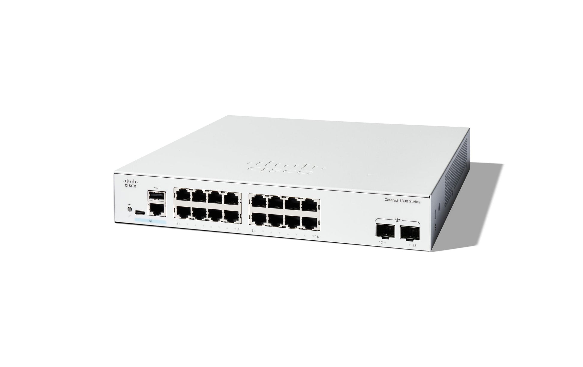 Cisco C1300-16P-4X – Managed Switch – 16×GbE, 4×10G SFP+, L2+/L3, PoE