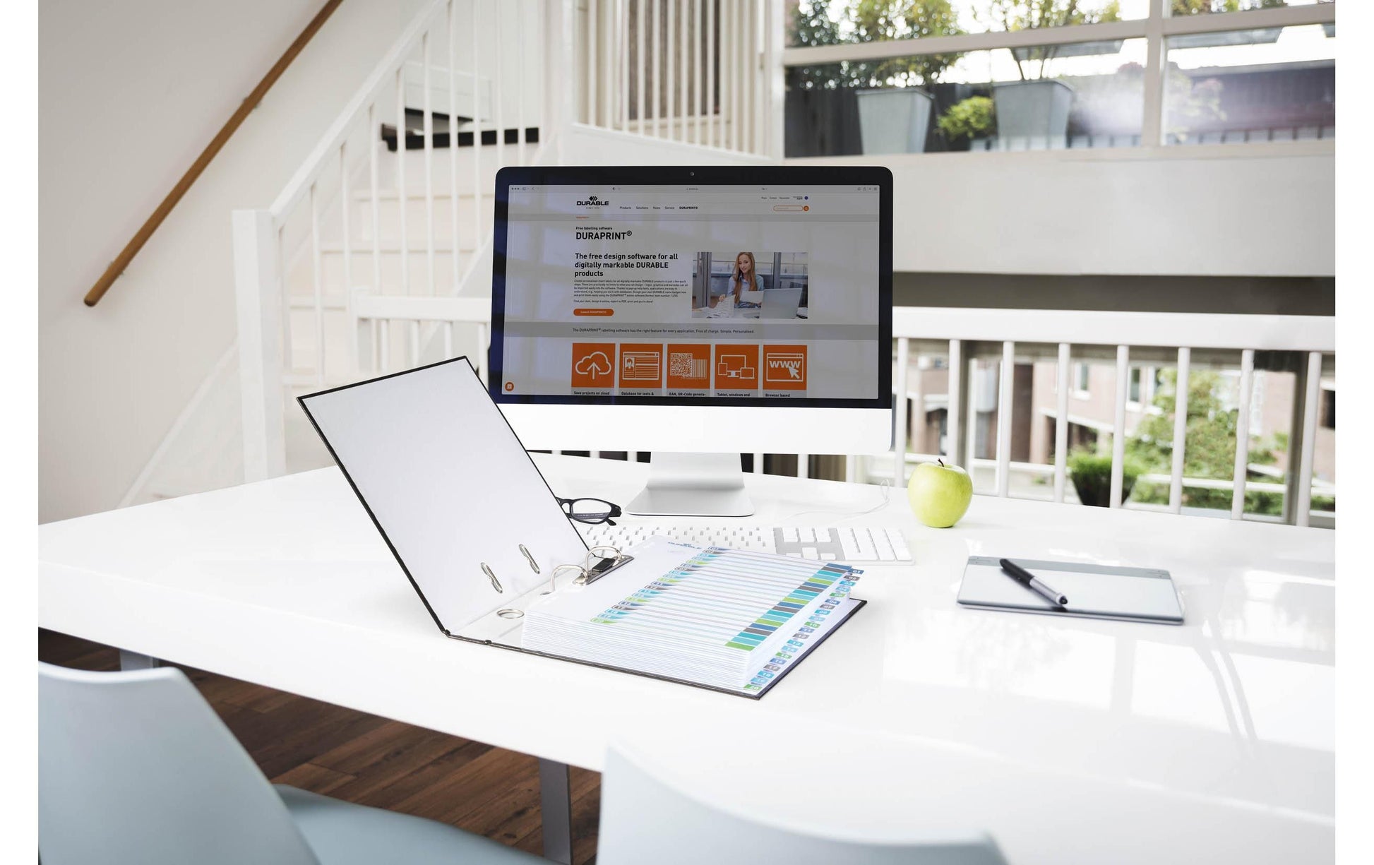 Durable Register – A4+, 20-teilig, PP, farbig, unbedruckt, überbreit