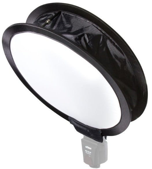 Dörr 372356 Blitzdiffusor – Ø 320 mm – für Universal-Blitzgeräte – Schwarz