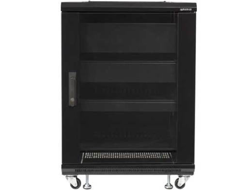 SANUS CFR2115 – Freistehendes Rack, 15U, Tragkraft 226,8 kg, Lenkrollen, Schwarz