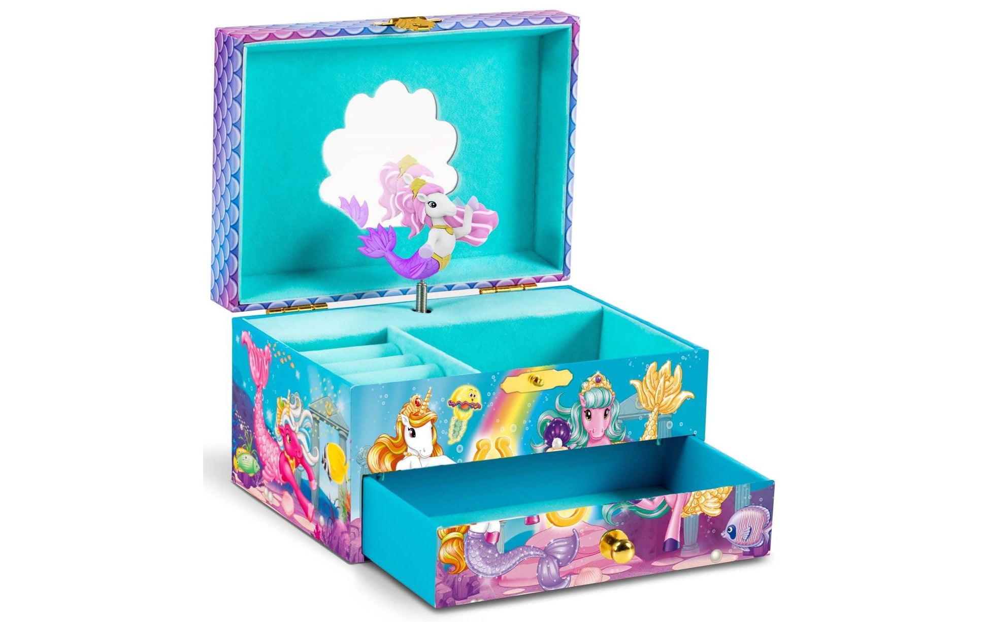 CRAZE Galupy Mermaid Aufbewahrungsbox – türkis – mit Spieluhr, für Kinder