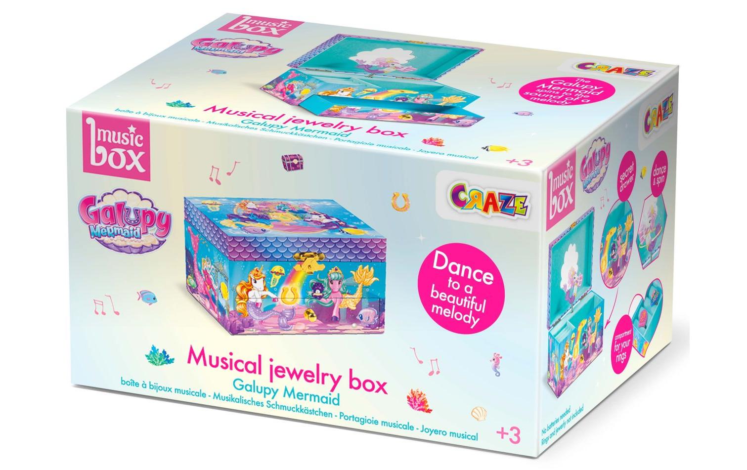 CRAZE Galupy Mermaid Aufbewahrungsbox – türkis – mit Spieluhr, für Kinder