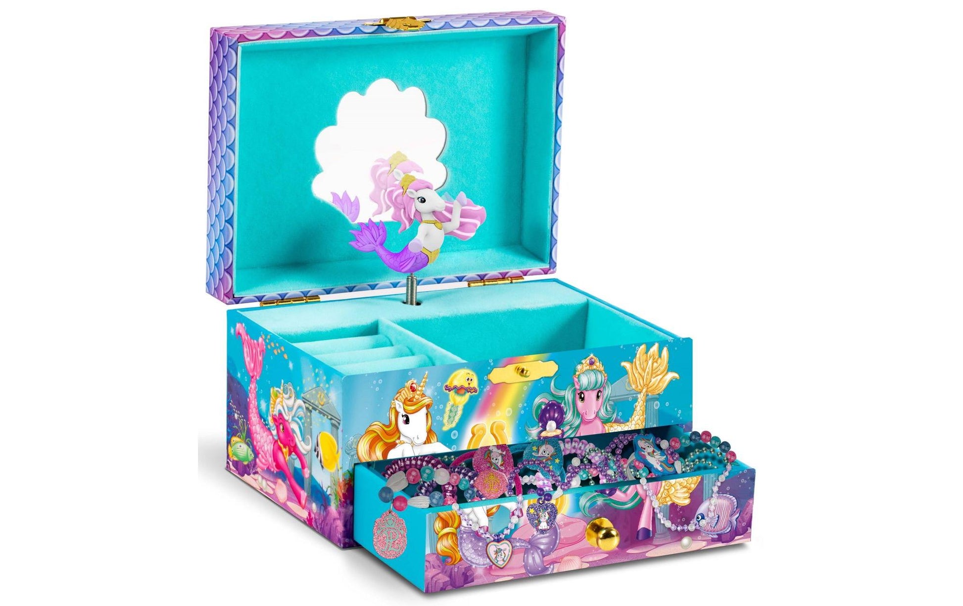 CRAZE Galupy Mermaid Aufbewahrungsbox – türkis – mit Spieluhr, für Kinder
