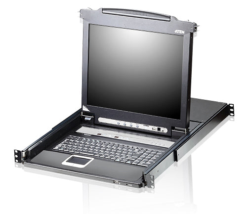 ATEN CL5708N – KVM-Switch – 19"/48,3 cm LCD, 8×USB/PS/2, VGA, 1U, Schwarz