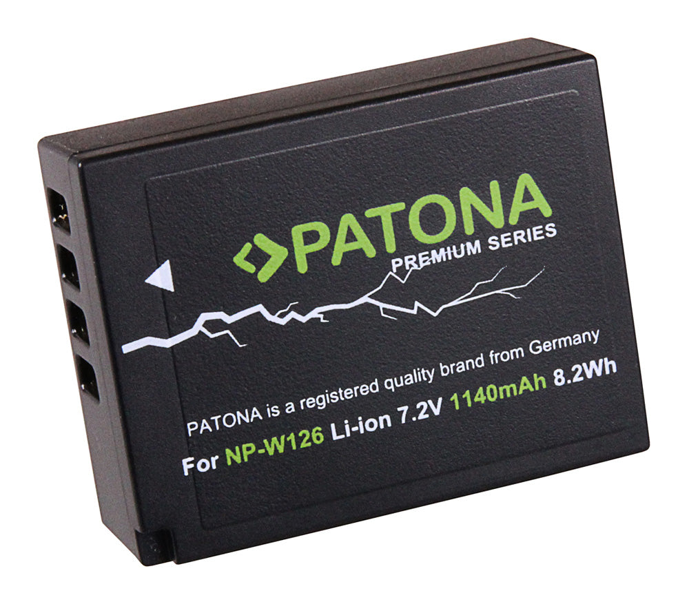 PATONA Premium Akku NP-W126 Akku – 1140 mAh, 7,9 V, 9,01 Wh – für Fujifilm X-T1, X-M1, X-E2 und andere