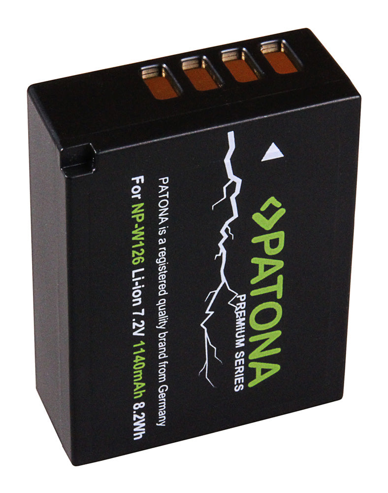 PATONA Premium Akku NP-W126 Akku – 1140 mAh, 7,9 V, 9,01 Wh – für Fujifilm X-T1, X-M1, X-E2 und andere
