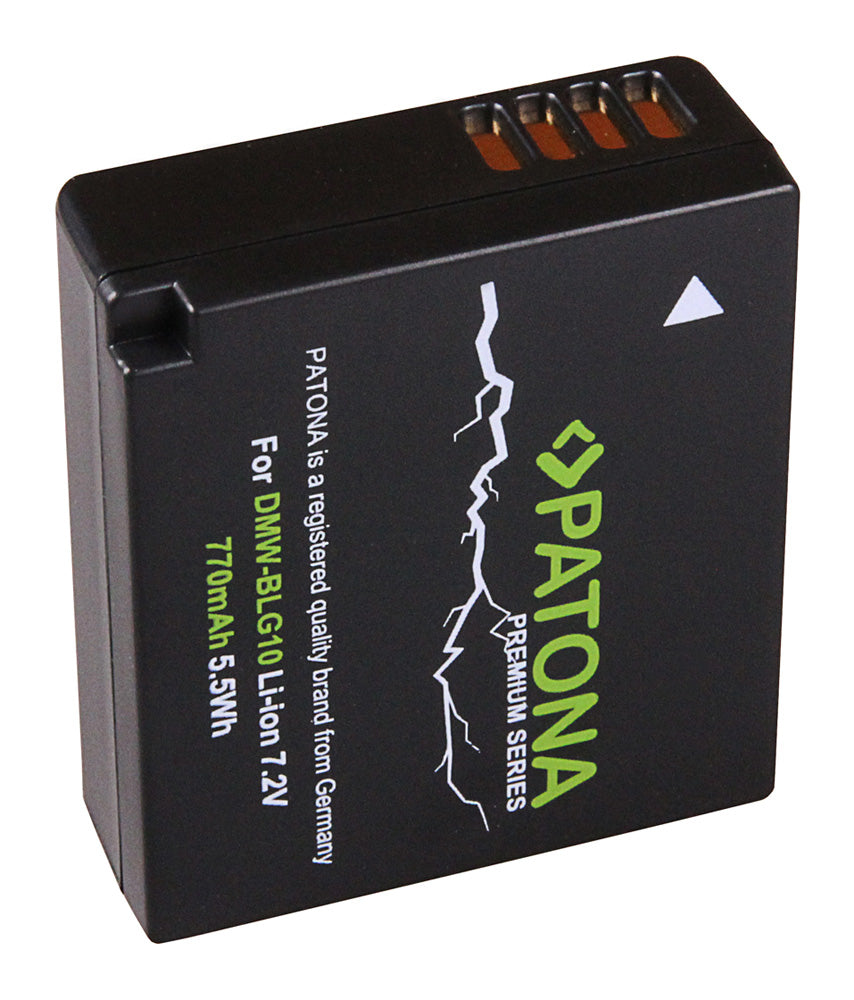 PATONA DMW-BLG10 Akku – 770 mAh, 7,2 V – für Panasonic Lumix DMC-GF3, DMC-GF5, DMC-GX7 und andere – Schwarz