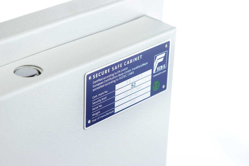 Phoenix Safe Co. Phoenix Tresor FORTRESS II SS1183E – Elektronikschloss – 43 l – Einbruchschutzklasse S2 – Bodenmontage – Weiss