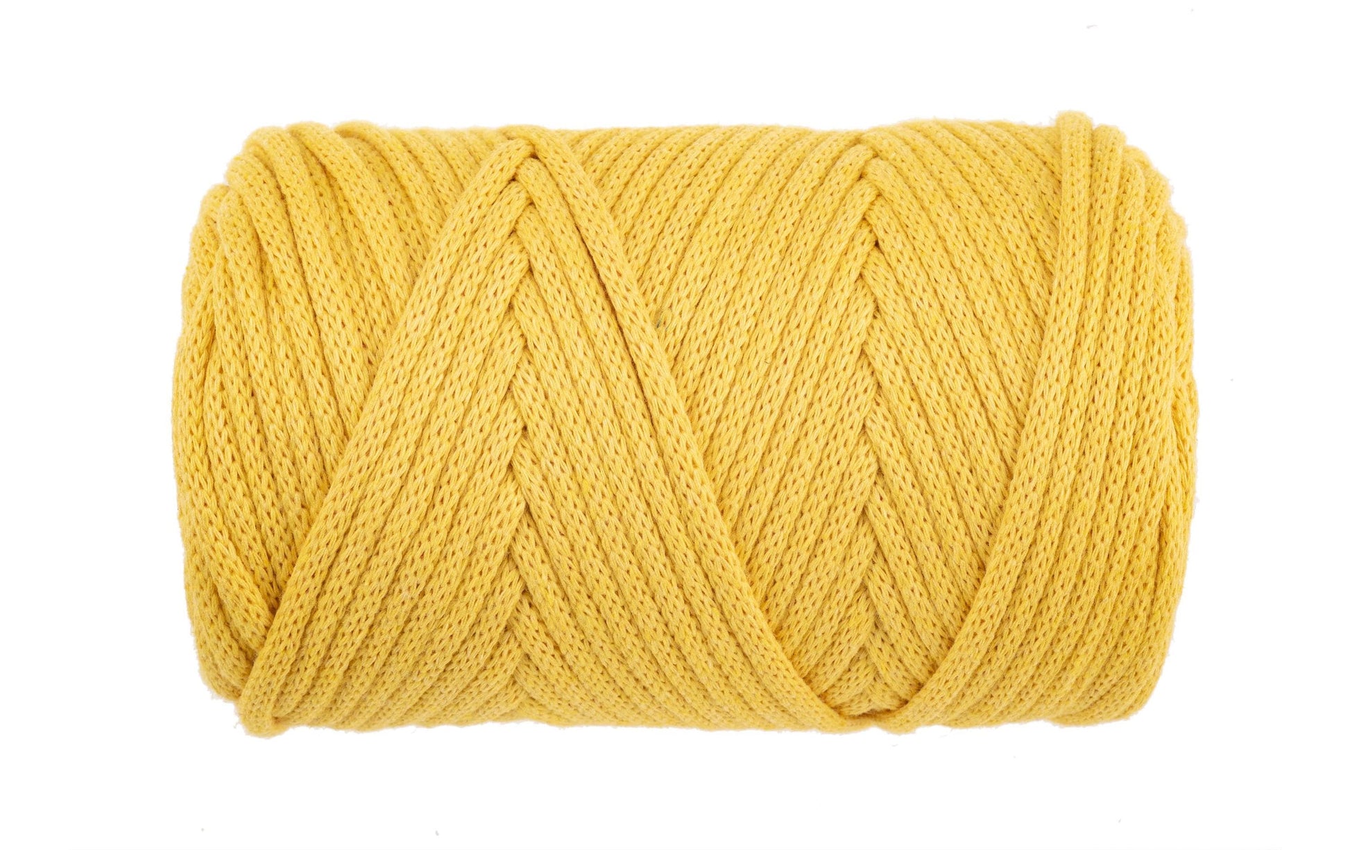 GLOREX Makramee-Kordel Senfgelb – Ø 3 mm, 250 g, 70 m, Baumwolle/Viskose/Polyester