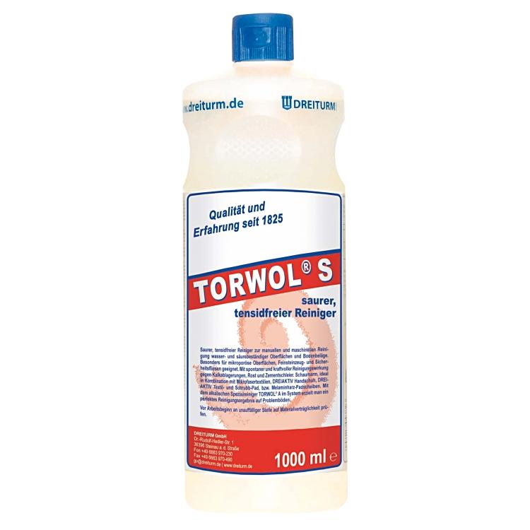 Dreiturm Torwol S Bad-/Kalkreiniger für wasser- und säurebeständige Oberflächen/Böden – Flüssigkeit – 1 l